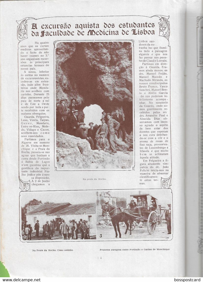 Faial Açores Portimão Buçaco Vizela Vidago Chaves Faro Ilustração Portuguesa Nº 440, 1914 Portugal (danificada)