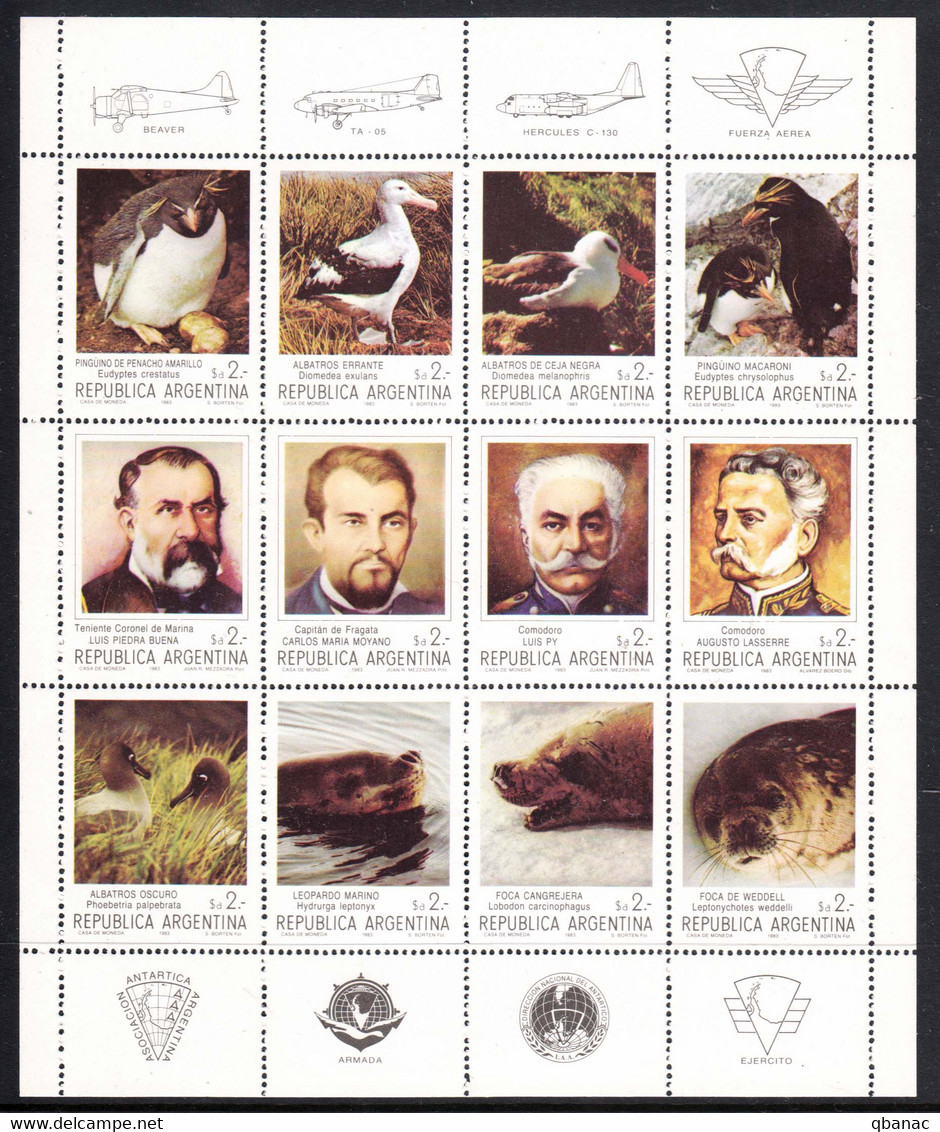 Argentina 1986 Antarctic Animals Mi#1798-1809 Mint Never Hinged Kleinbogen - Nuevos