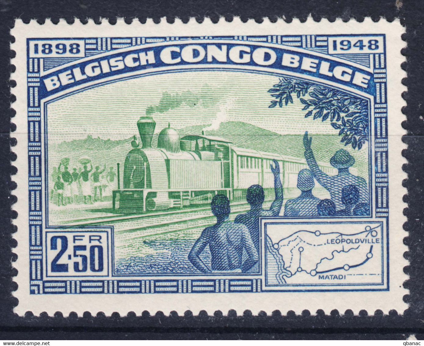 Belgian Congo, Congo Belge 1948 Railway, Trains Mi#289 Mint Never Hinged - Ongebruikt