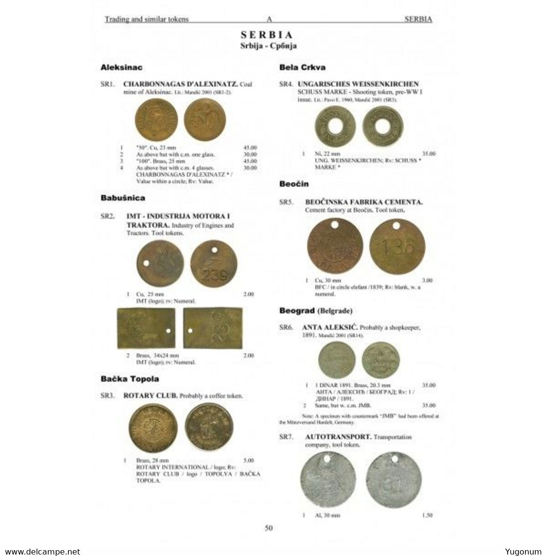 Catalogue Book Tokens Of The Countries Of Former Yugoslavia  Ranko Mandic 2012 - Libros Sobre Colecciones