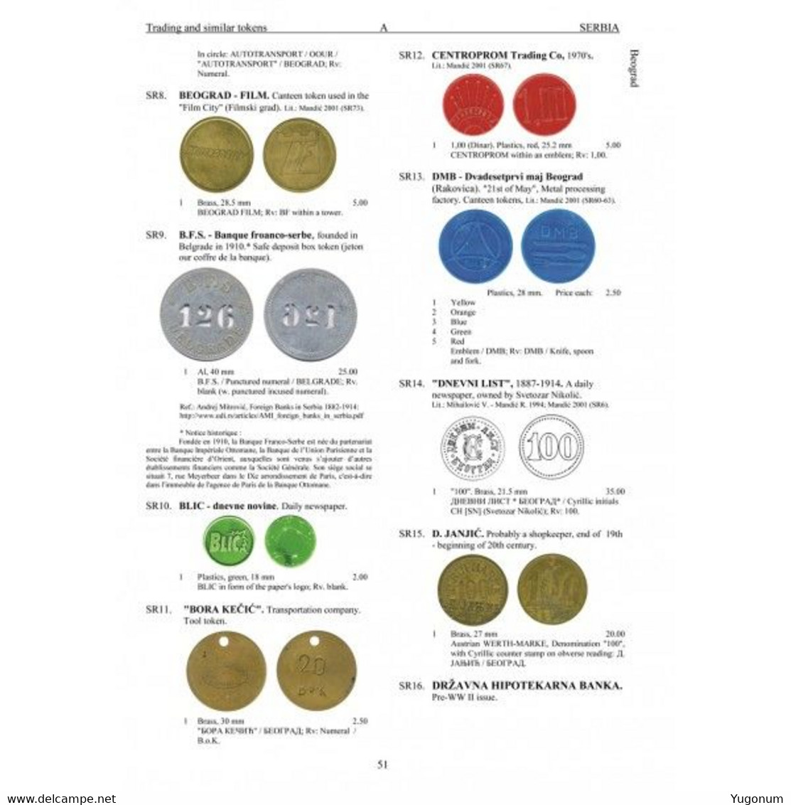 Catalogue Book Tokens Of The Countries Of Former Yugoslavia  Ranko Mandic 2012 - Livres Sur Les Collections