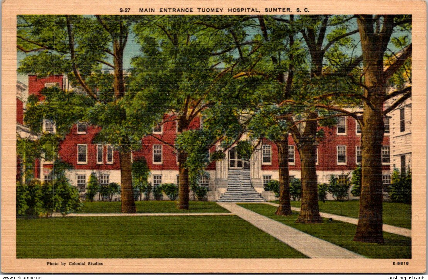 South Carolina Sumter Tuomey Hospital Main Entrance 1948 - Sumter