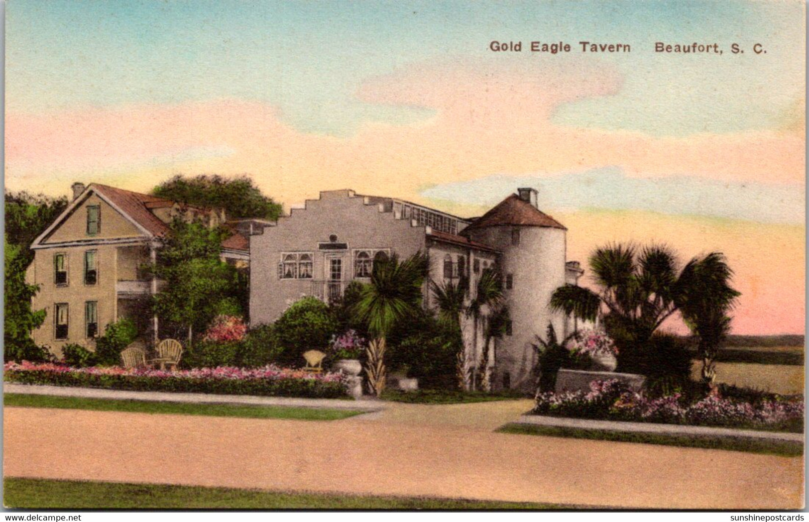 South Carolina Beaufort Gold Eagle Tavern Handcolored Albertype - Beaufort