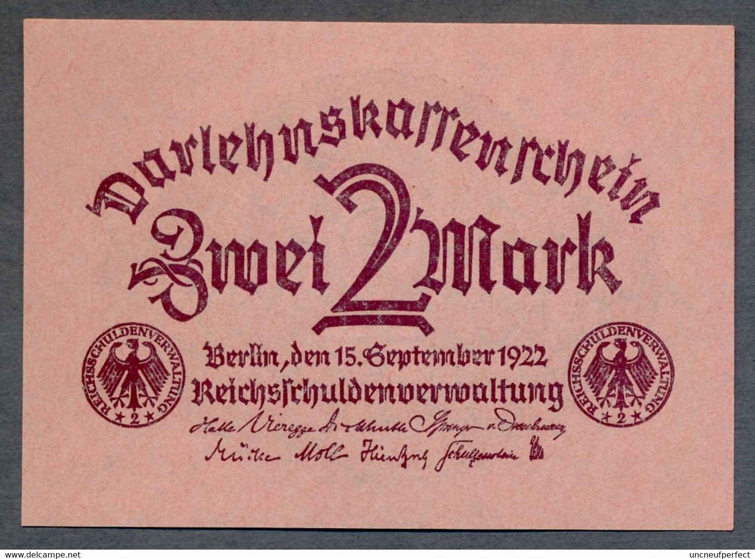 Pick 62 Ro 74 DEU-196   2 Mark 1922  UNC NEUF ! - 2 Mark