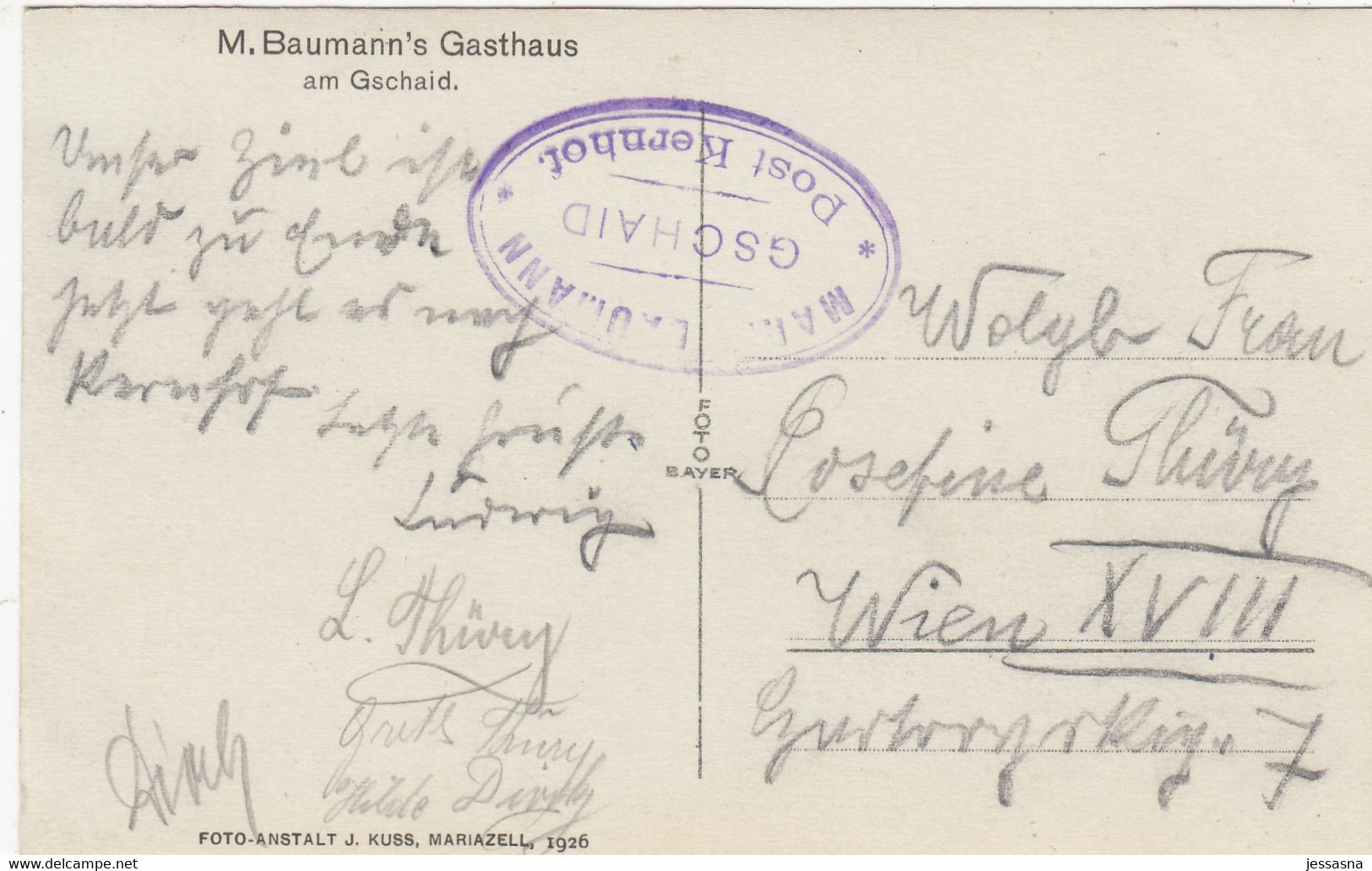 AK - NÖ - M. Baumann`s Gasthof - Am Gschaid 1926 - St. Pölten