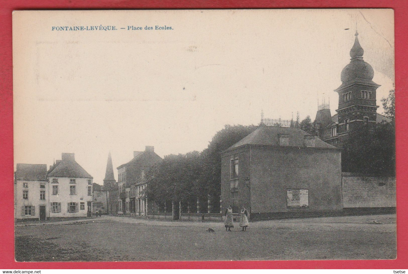 Fontaine-L'Evêque - Place Des Ecoles - 1926 ( Voir Verso ) - Fontaine-l'Eveque