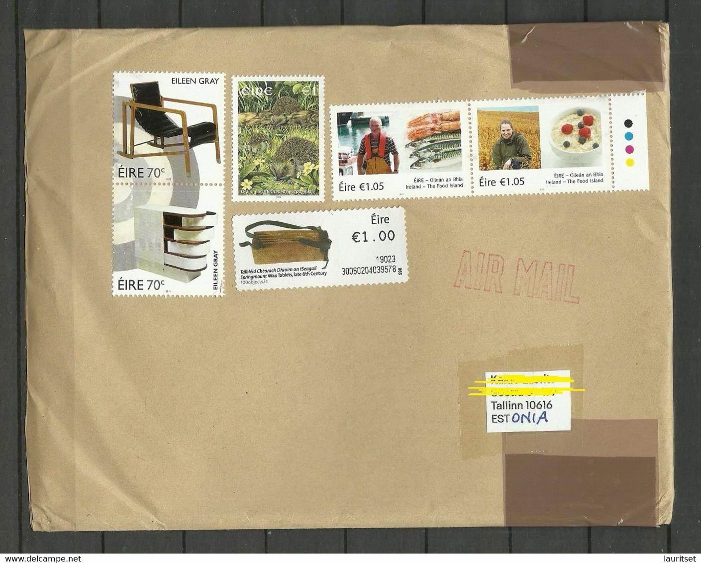 IRLAND IRELAND 2022 Cover To Estonia Stamps Remained Uncancelled! Igel Design Food Etc. - Covers & Documents