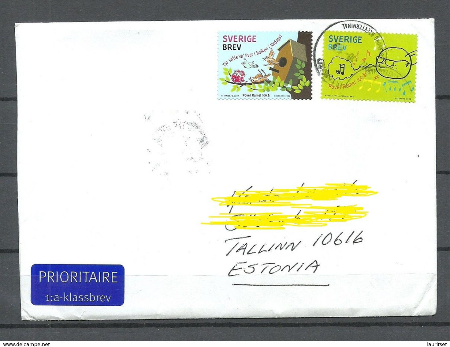 SCHWEDEN Sweden 2022 Air Mail Cover To Estonia - Storia Postale