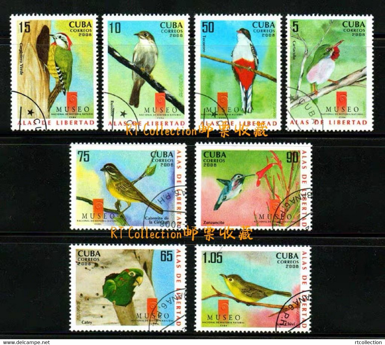 Cuba 2008 Animals Birds Fauna Nature Bird Animal Woodpecker Todus Multicolor Vireo Gundlachii Stamps USED - Usados