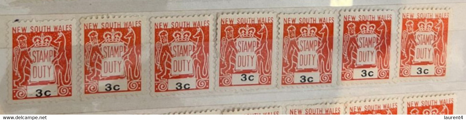 (stamp 19-10-2022) Mint - Australia - Stamp Duty 6 X 1c Green - 6 X 2c Blue - 6 X 3c Orange (total 18 Duty Stamps) - Fiscale Zegels