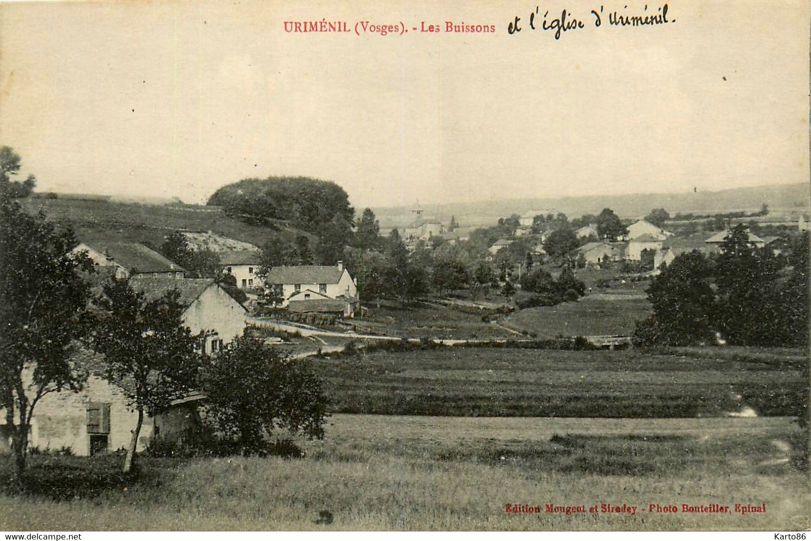 Uriménil * Vue Sur Village Hameau Les Buissons * Cachet Militaire Au Dos - Urimenil