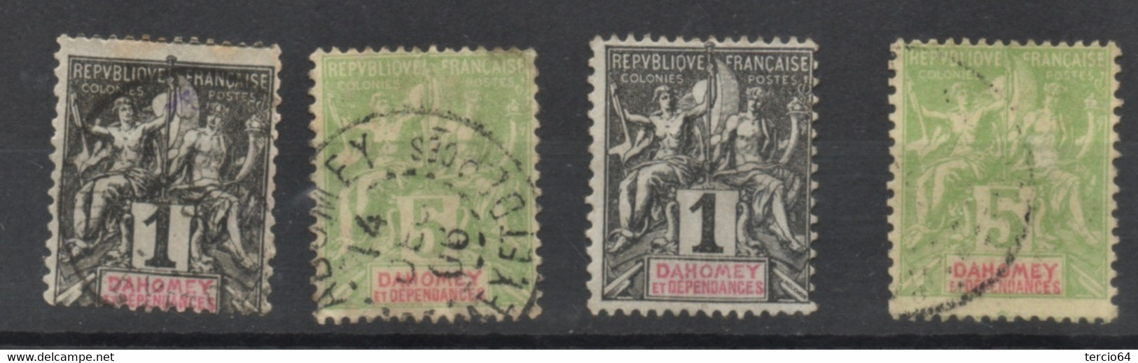 Lot Colonies Dahomey Et Dépendances 5 Exemplaires  N° 3 - 6 Et 9 (x2) (1 NSG) - Andere & Zonder Classificatie