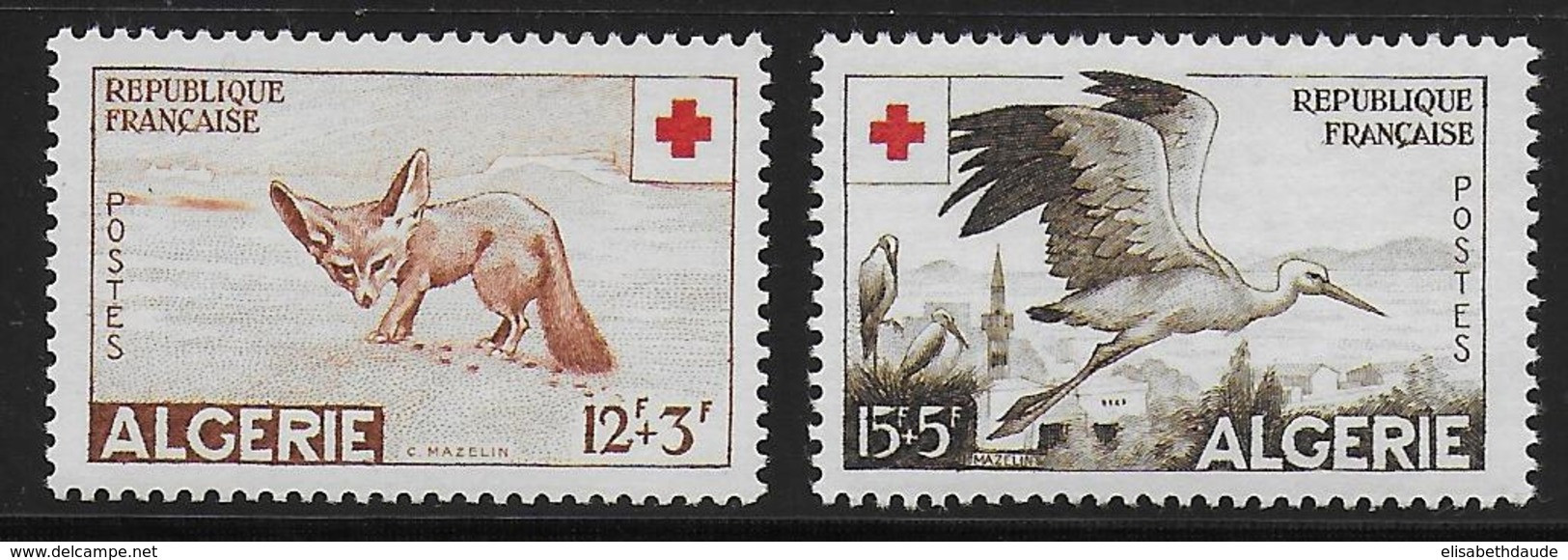 ALGERIE - 1957 - YVERT N°343/344 ** MNH - CROIX-ROUGE - COTE 2022 = 24 EUR. - - Neufs