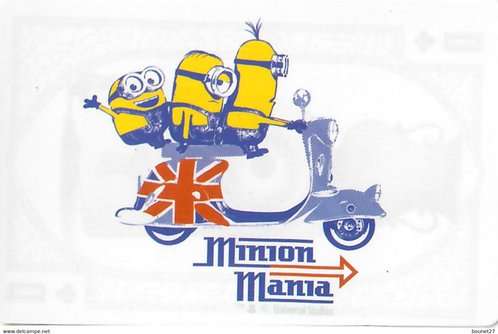 Carte Card Carrefour - LES MINIONS -  MINION MANIA Sur Un Scooter Drapeau Anglais - Sonstige & Ohne Zuordnung