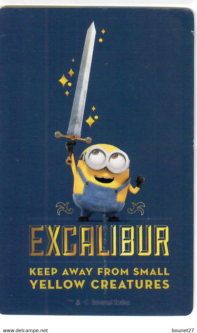 Carte Card Carrefour - LES MINIONS -  EXCALIBUR Keep Away From Small Yellow Creatures Epée - Other & Unclassified