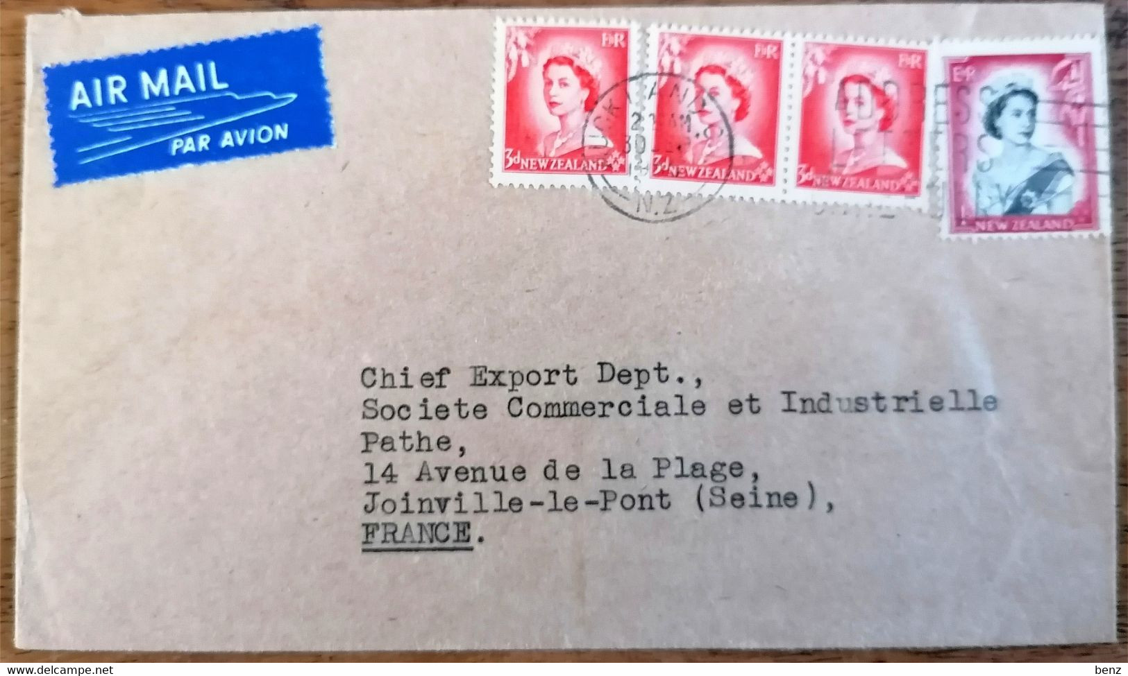 NOUVELLE ZELANDE NEW ZELAND LETTRE AUCKLAND 1960 PAR AVION POUR JOINVILLE-LE-PONT ELIZABETH II - Cartas & Documentos