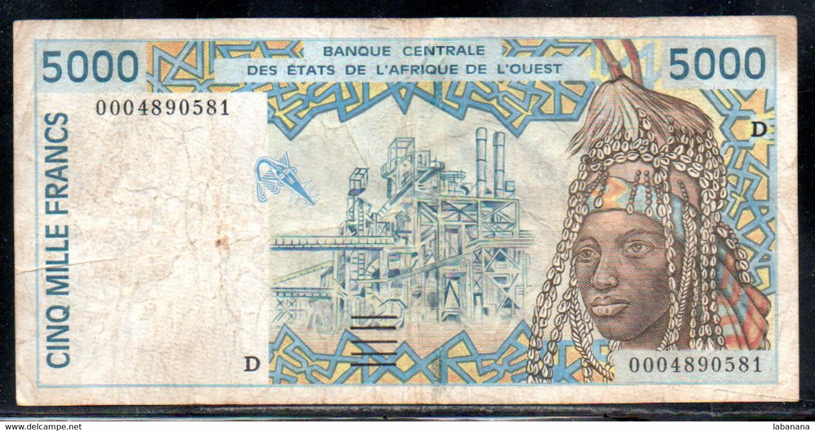 659-Mali 5000fr 2000 D000 RARE - Mali
