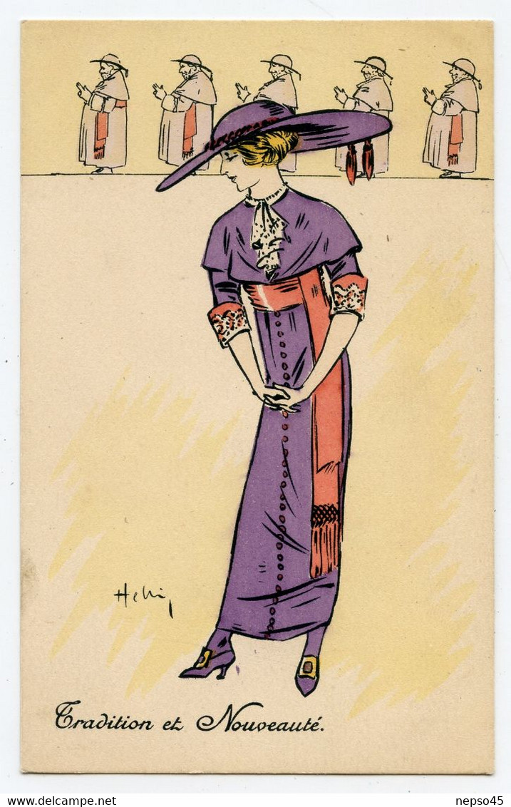 Illustrateur Helli ( Louis Icart ) Chapeau Mode Femme Girl Women Glamour.Paris Série 53 - Helli