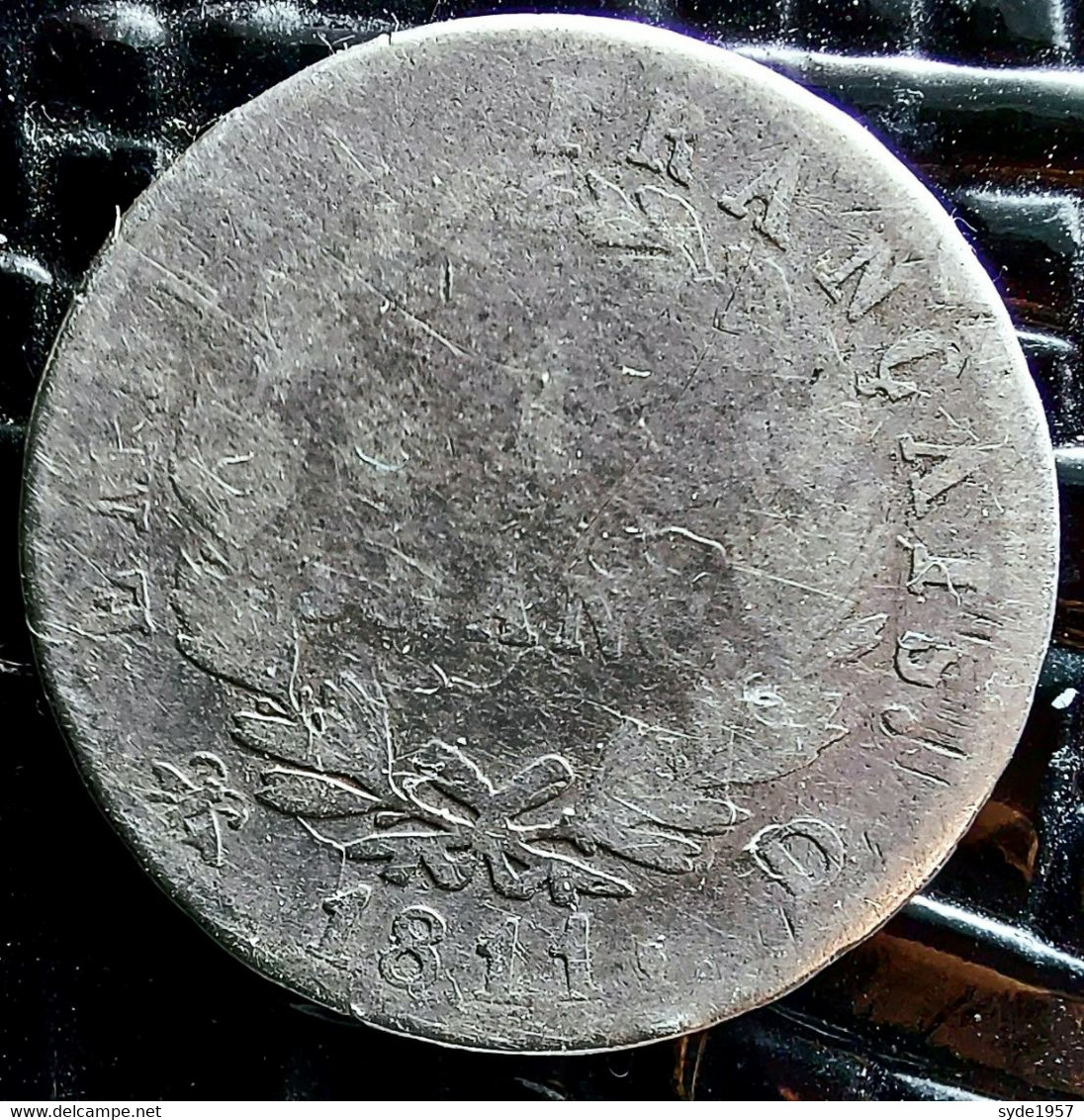 France. Napoléon I (1804-1814). 1 Franc 1811-D, Lyon (Argent) - 1 Franc