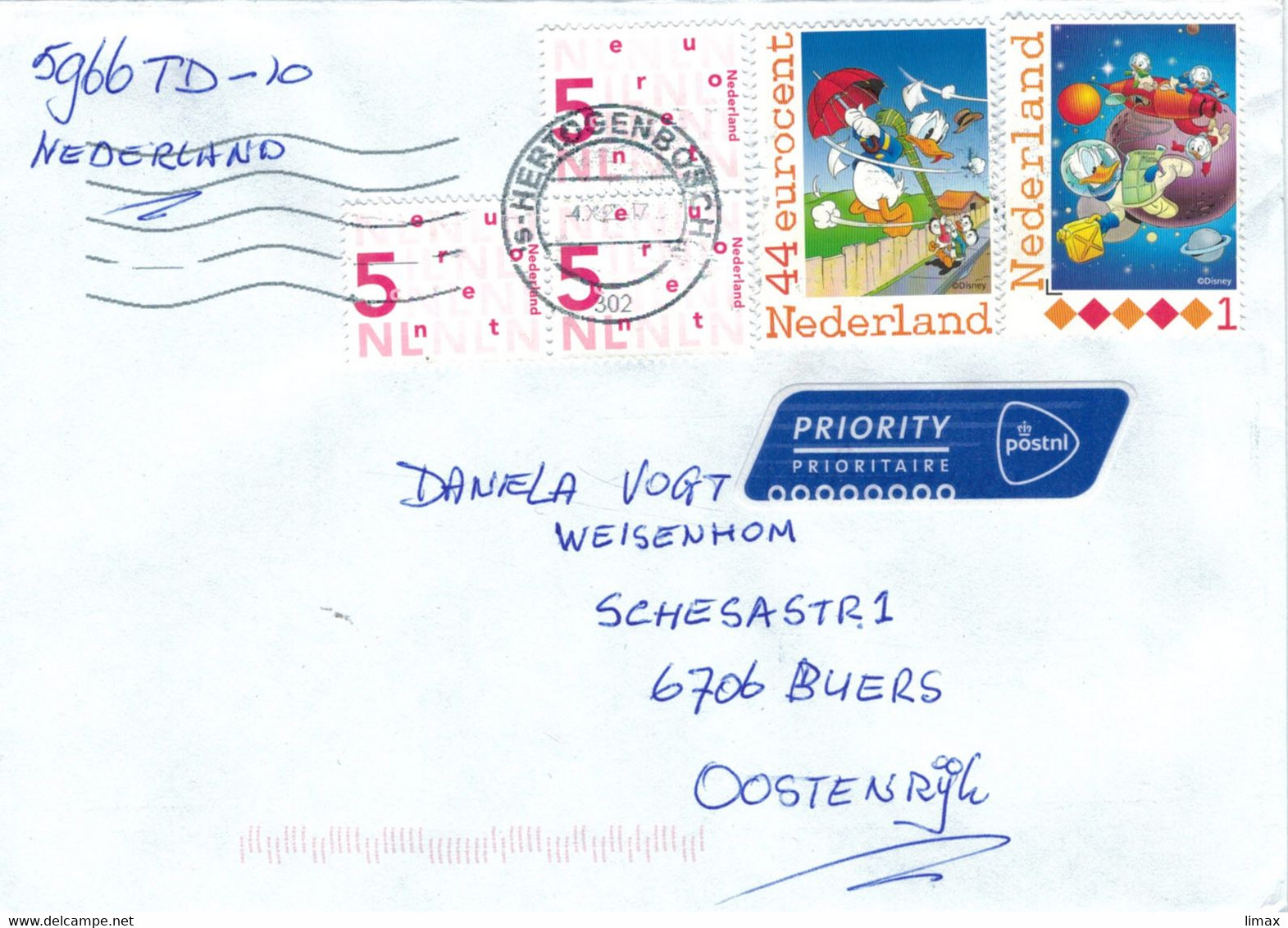 Hertogenbosch 2022 Disney Micky Mouse Ente Regenschirm - Astro-Maus Rakete Planet - Lettres & Documents