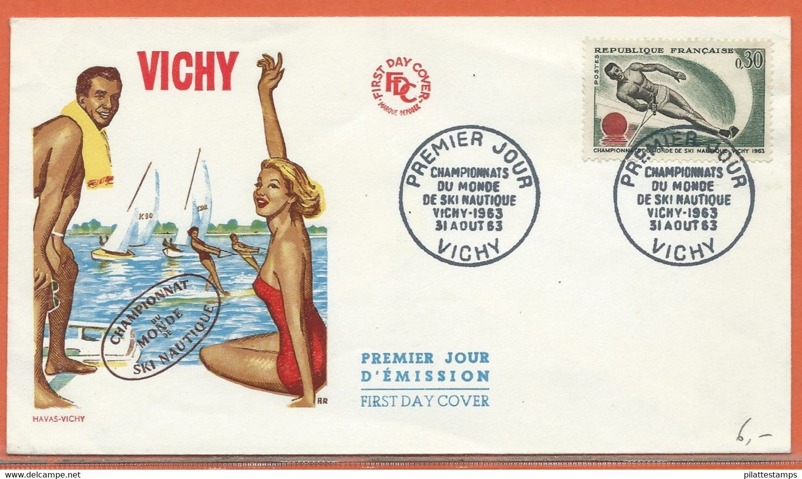 SPORT SKI NAUTIQUE FRANCE LETTRE FDC DE 1963 - Wasserski