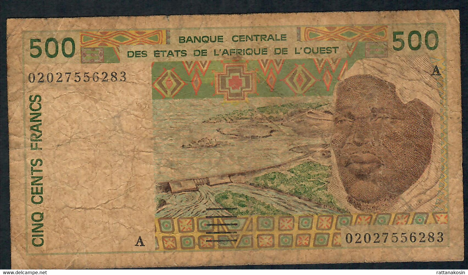 W.A.S. LETTER A = IVORY COAST  P110Al 500 FRANCS (20)02 2002  Sign.31   FINE - Westafrikanischer Staaten