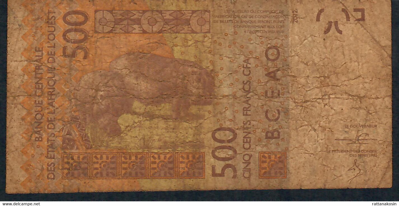 W.A.S. TOGO P819Tc 500 Francs (20)14 FINE - Togo