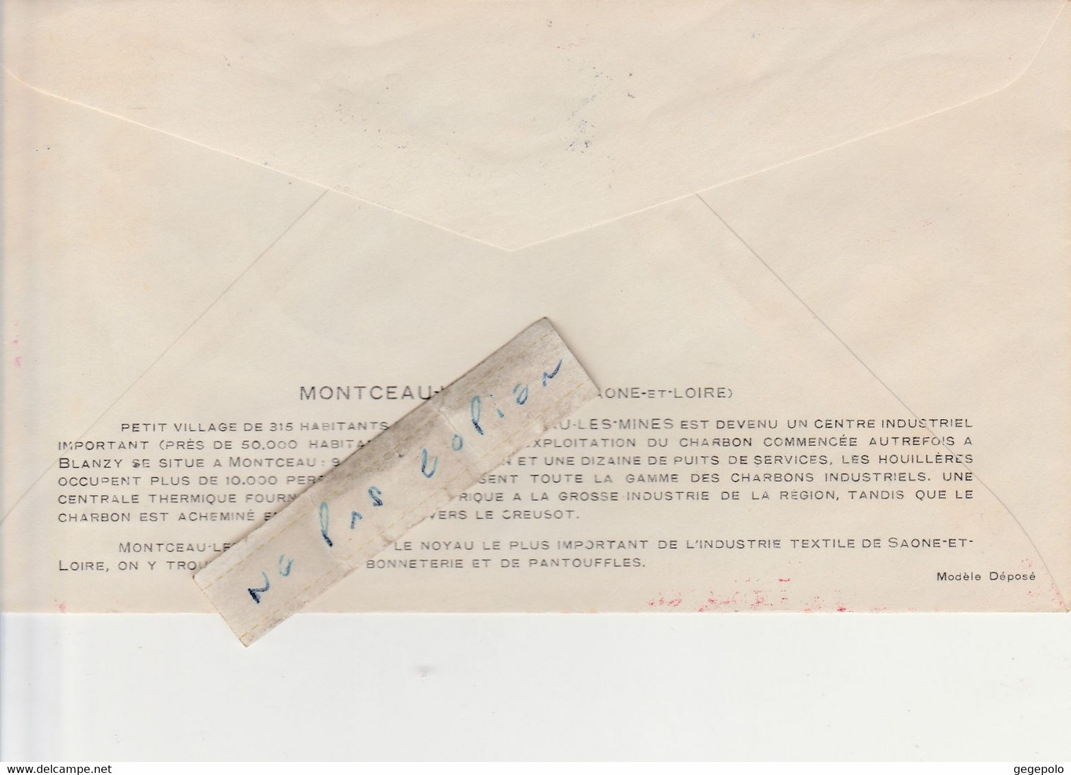 MONTCEAU LES MINES - Enveloppe Seule FOIRE EXPOSITION De 1956 à Destination De Paris - Brieven En Documenten