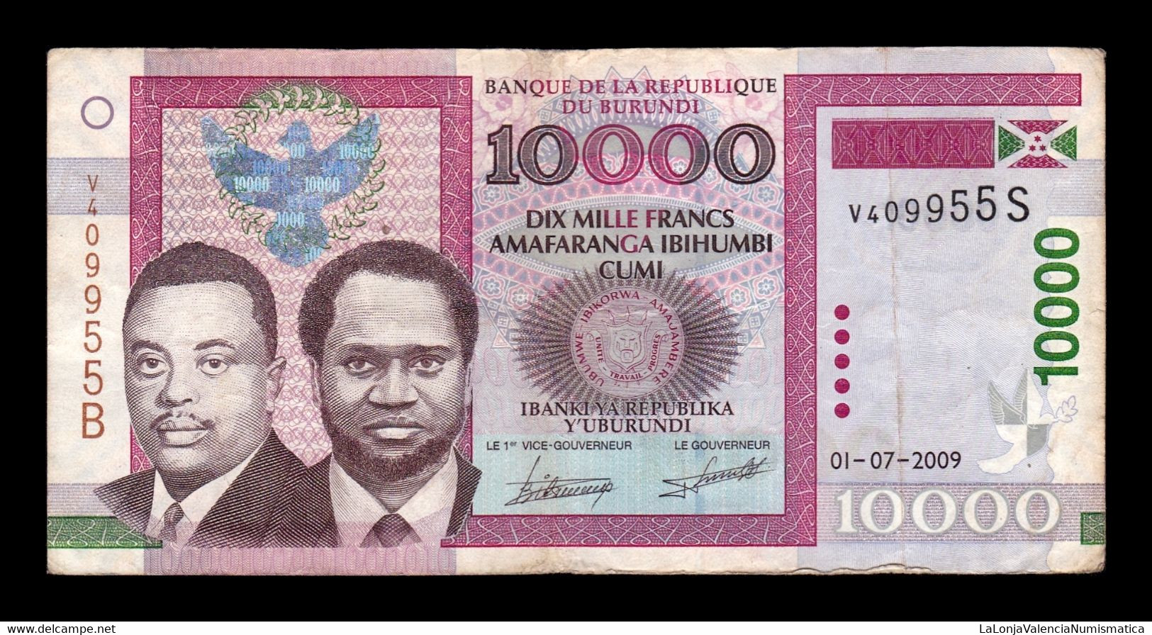 Burundi 10000 Francs 2009 Pick 49a BC F - Burundi