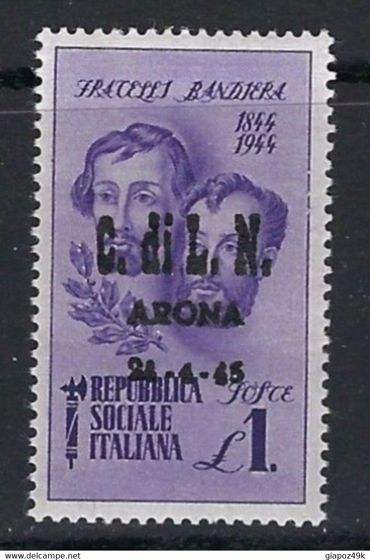 ● Italia C.L.N. 1945  ARONA  N.  12 **  Fratelli Bandiera = NON Certificati ️ Cat. ? € ️ Lotto N. 1572c ️ - Comitato Di Liberazione Nazionale (CLN)