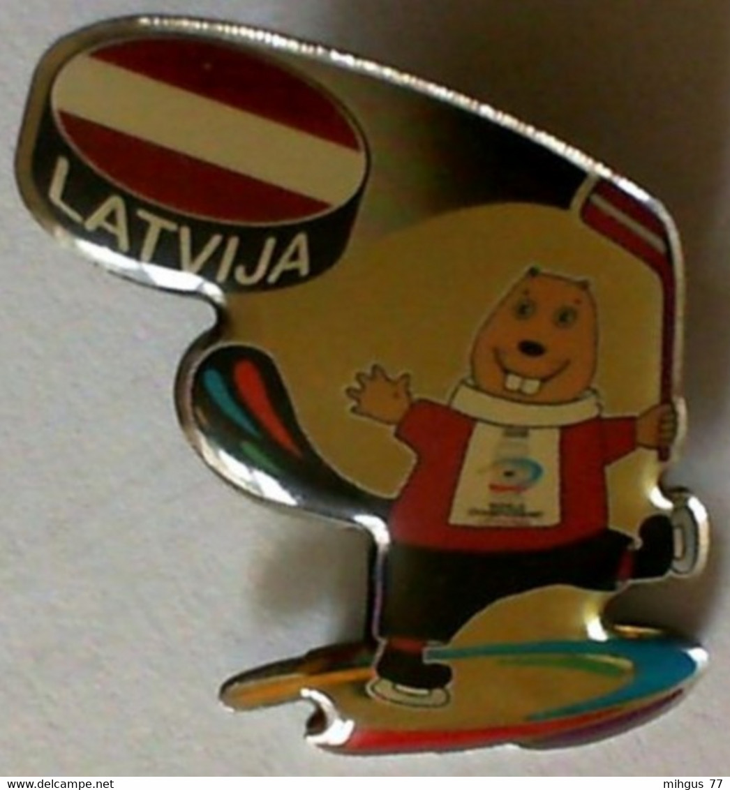 LATVIJA 2006 Word Championship Hockey Badges - Sports D'hiver
