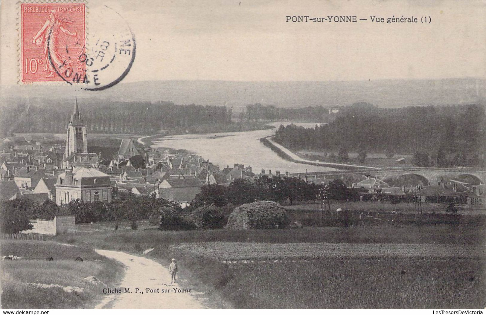 CP FRANCE - 89 - Pont Sur Yonne - Vue Générale - Oblitérée à Pont Sur Yonne - Pont Sur Yonne