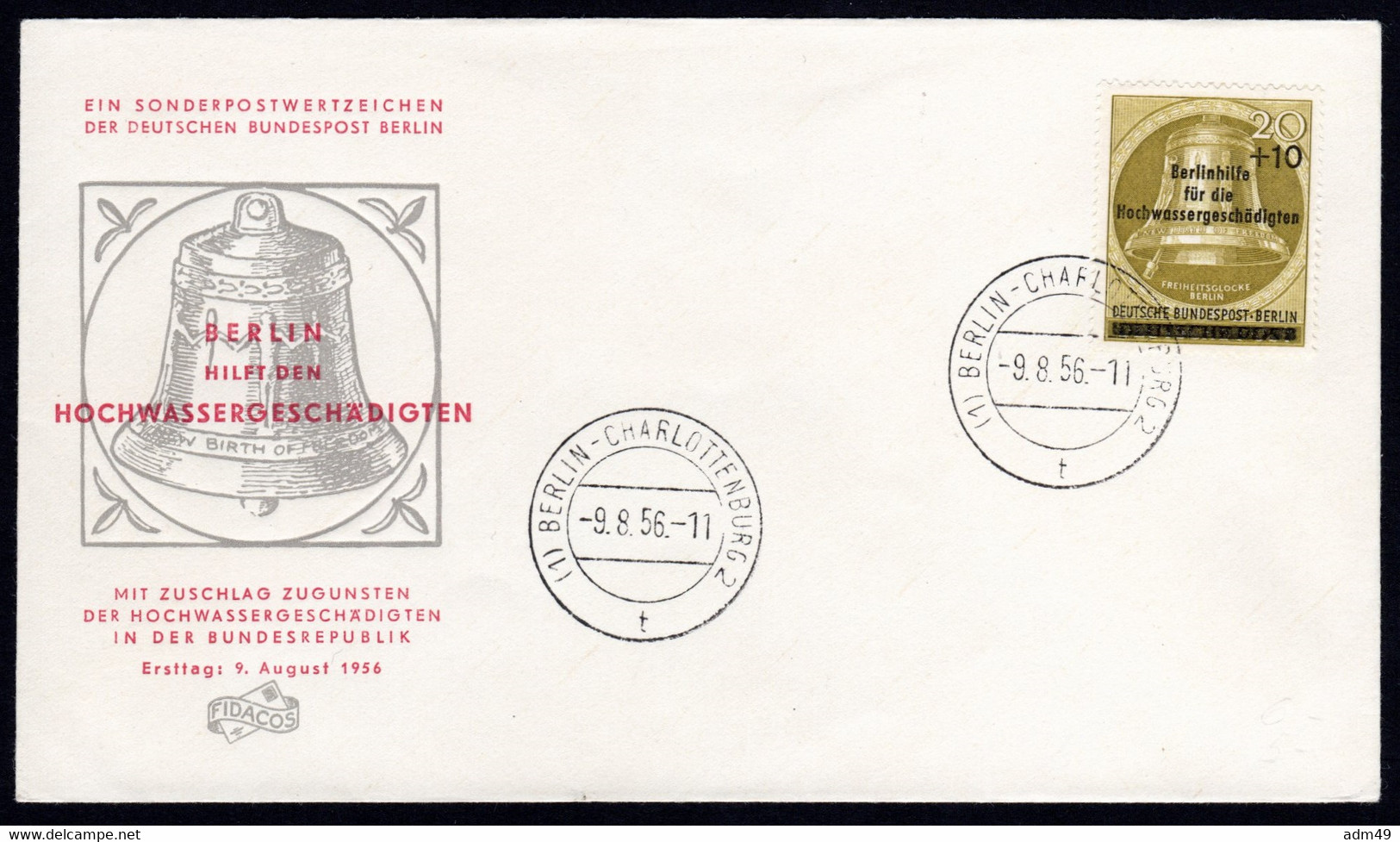 DEUTSCHLAND BERLIN, 1956 FDC Berliner Hilfe Für Die Hochwassergeschädigten - Covers & Documents