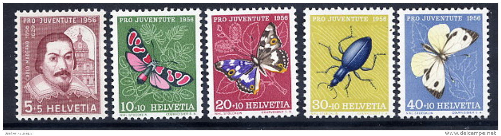 SWITZERLAND 1956 Pro Juventute Set MNH / **.  Michel 632-36 - Unused Stamps