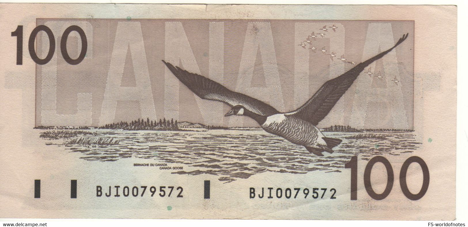 CANADA  $ 100 Dollars  P99a  1988 ( Sir Robert Borden + Canadian Goose  At Back  Sign. Thiessen & Crow ) - Canada