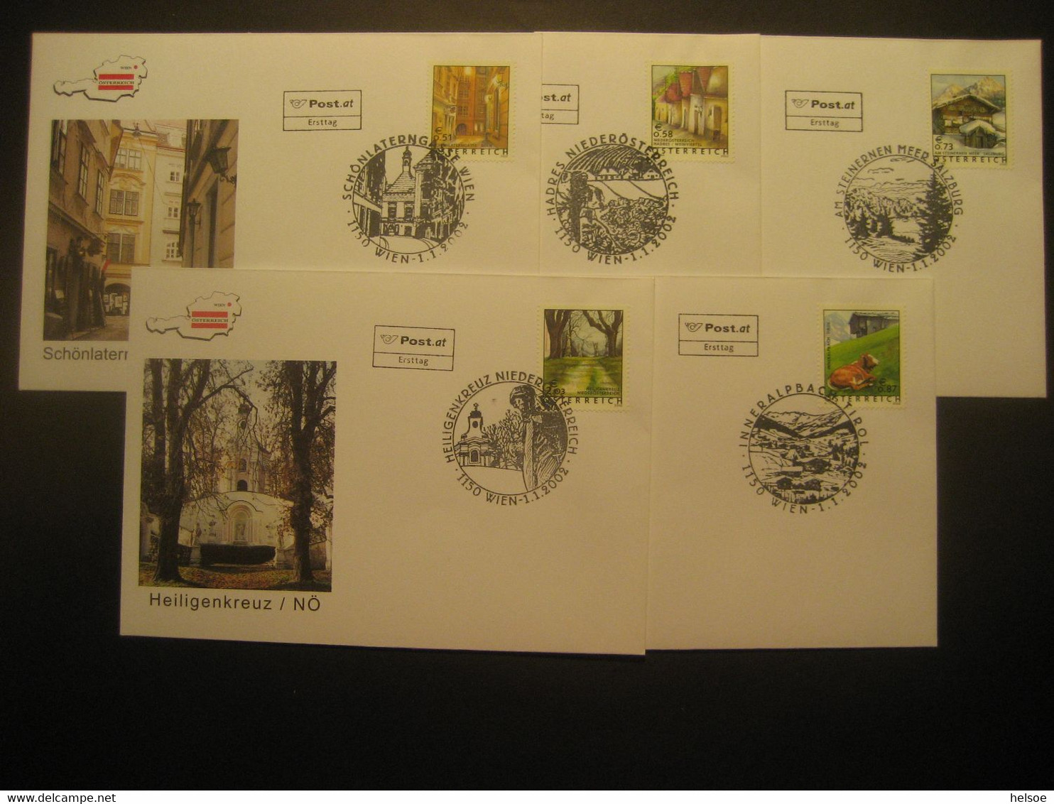 Österreich 2002- Freimarken-Satz Ferienland Österreich, 5 FDC Umschläge Mit Sonderstempel, Mi. 2363-2367 - Covers & Documents