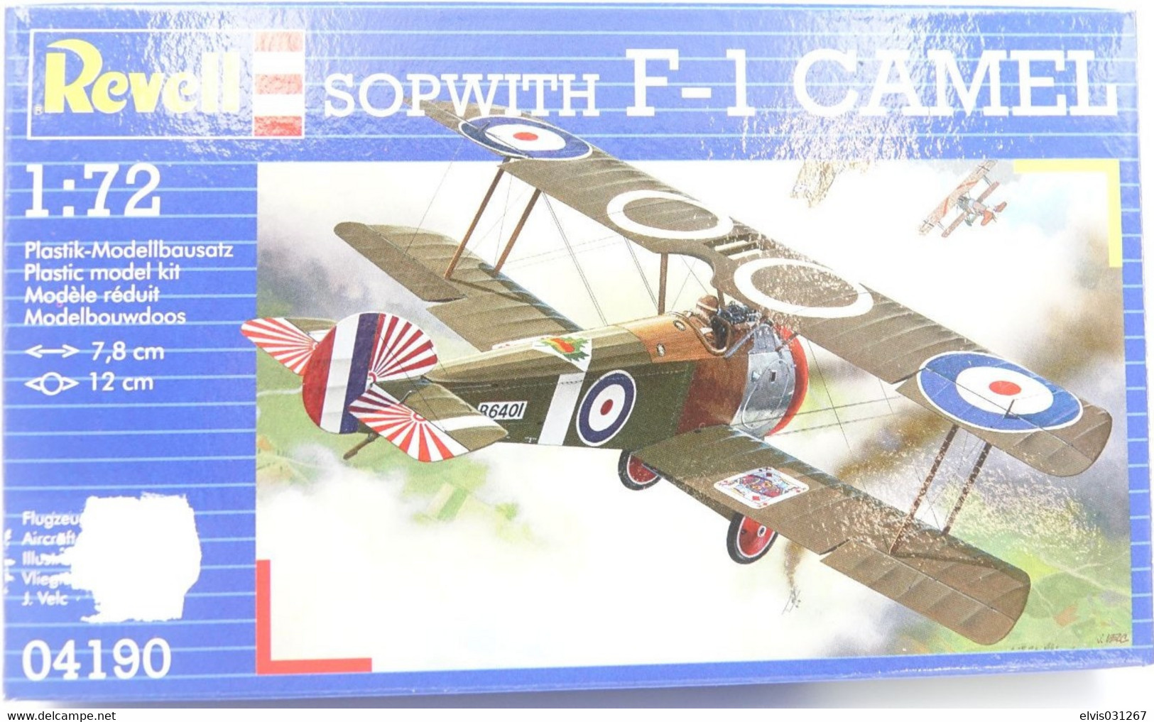 Vintage MODEL KIT : Revell Sopwith F-1 Camel 04190 SEALED NOS, Scale 1/72 - Small Figures