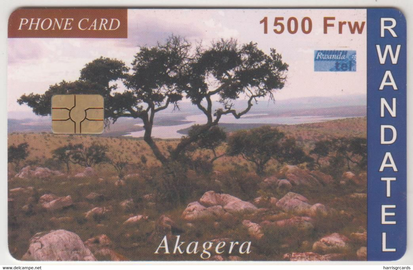 RWANDA - Akagera, 1,500 RF, CN: 0015-xxxxxx, Tirage 265.000, Used - Ruanda