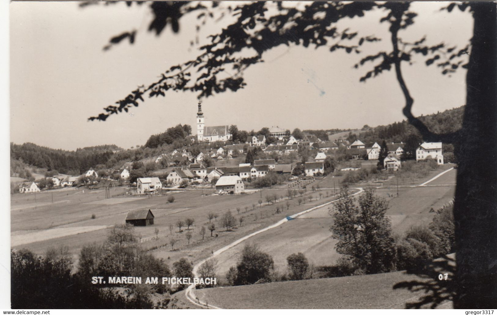 B8504) ST. MAREIN Am PICKELBACH - Straße - KIRCHE Häuser ALT ! - St. Marein Bei Graz