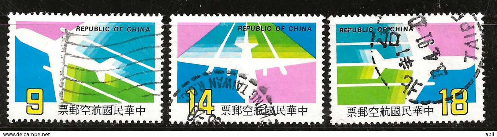 Taiwan 1987 N°Y.T. : PA. 24 à 26 Obl. - Luchtpost