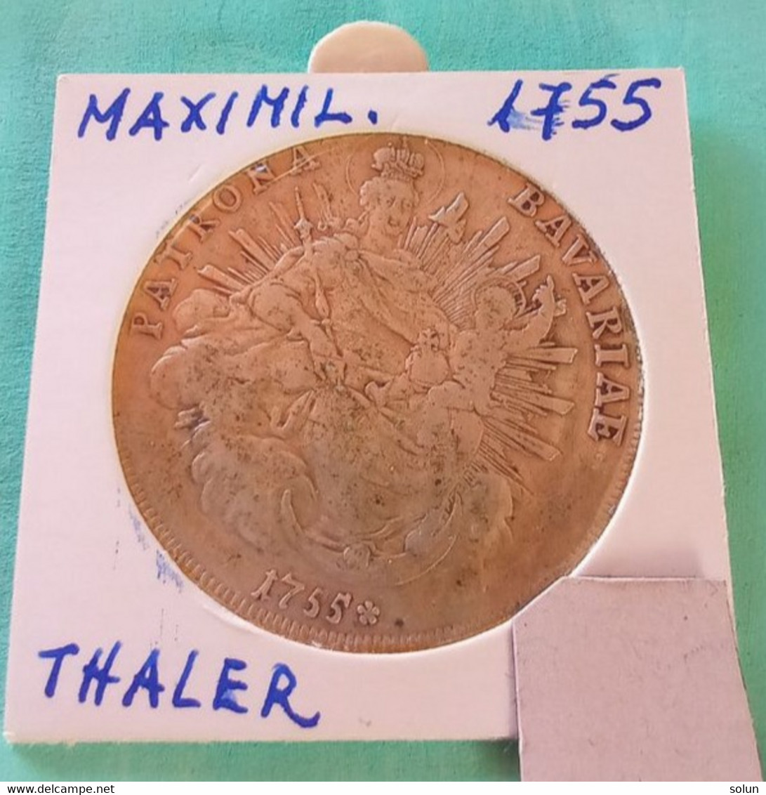 GERMANY  Patrona Bavariae 1755 TALER BAVARIA Silver Coin - Taler Et Doppeltaler