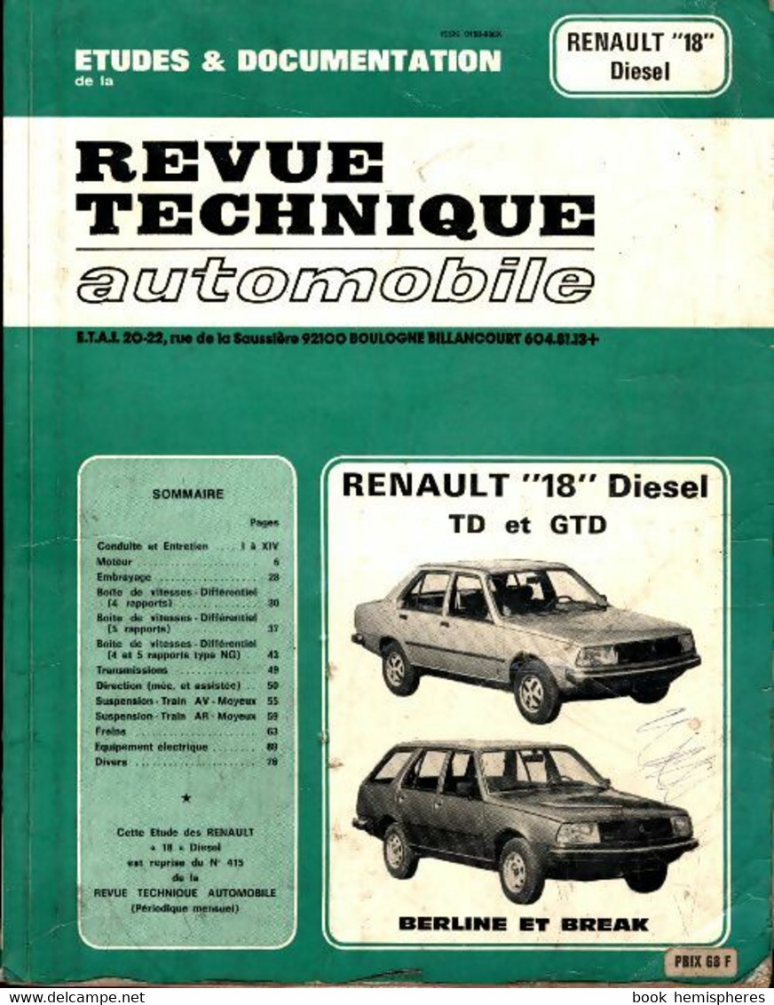 Renault 18 Diesel TD Et GTD De Collectif (1982) - Moto