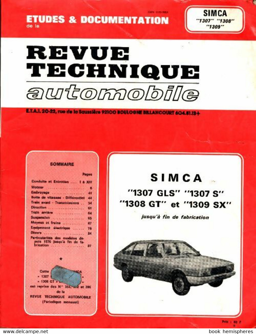 Talbot Simcaq - 1301/1307/1308/1309 - 1970 à 1979 De Collectif (1991) - Motorrad