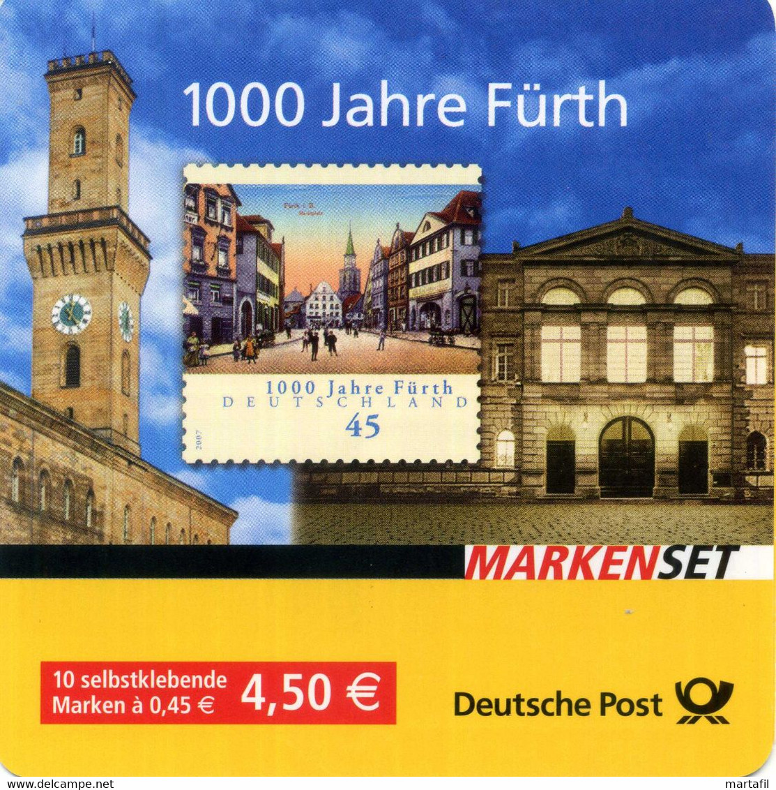 2007 REP. FED. TED. 1000 Jahre Furth, MNH ** Booklet Un. L2412 - Sonstige & Ohne Zuordnung