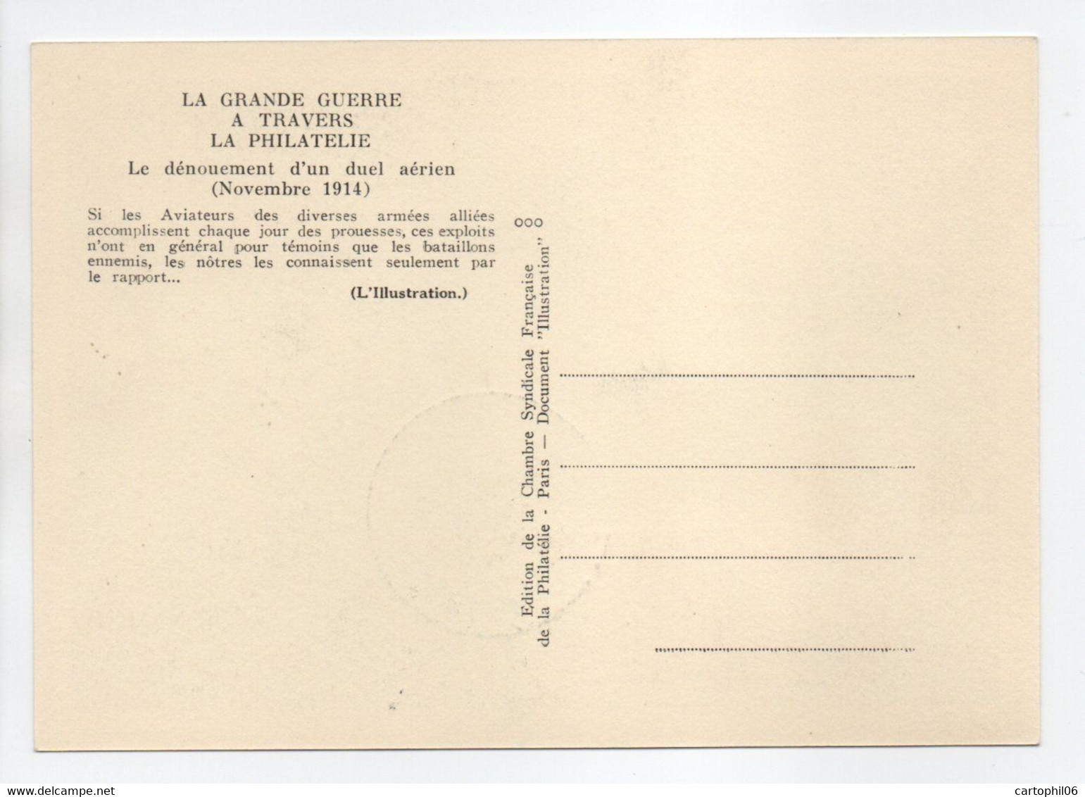 - Carte Postale PARIS 7.11.1958 - LA GRANDE GUERRE - SIGNATURE DU GRAVEUR Albert DECARIS - - WW1