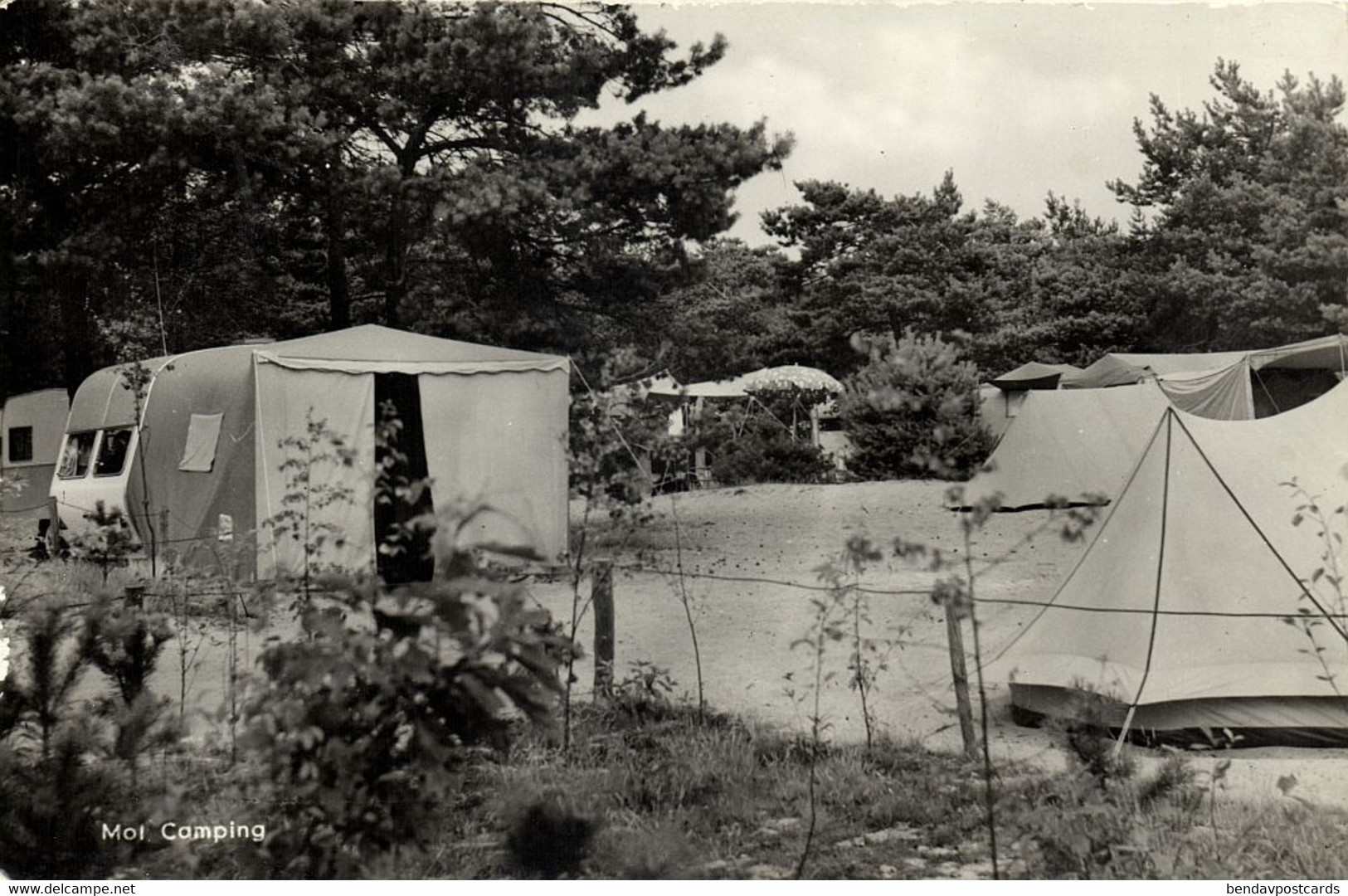 Belgium, MOL, Camping, Tent, Caravan (1960s) RPPC Postcard - Mol