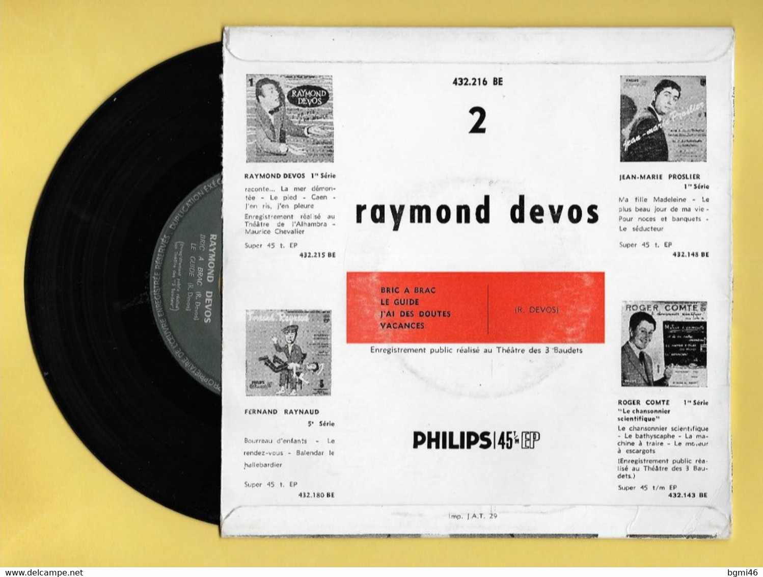 Disque Vinyle 45 Tours : RAYMOND DEVOS :  Voir Les 4 Titres Dans La Description..Scan A  : Voir 2 Scans - Cómica