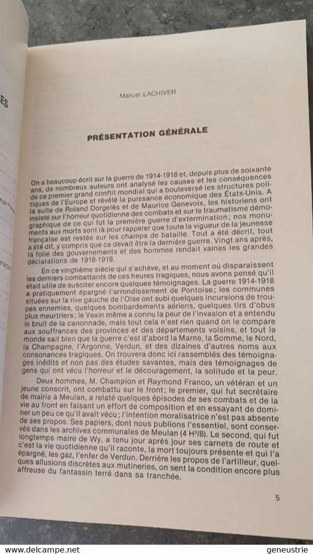 WW1 Livre 1986 "Contribition à L'Histoire Du Val D'Oise - Aspects De La Guerre 1914-1918 - Pontoise WWI - Ile-de-France