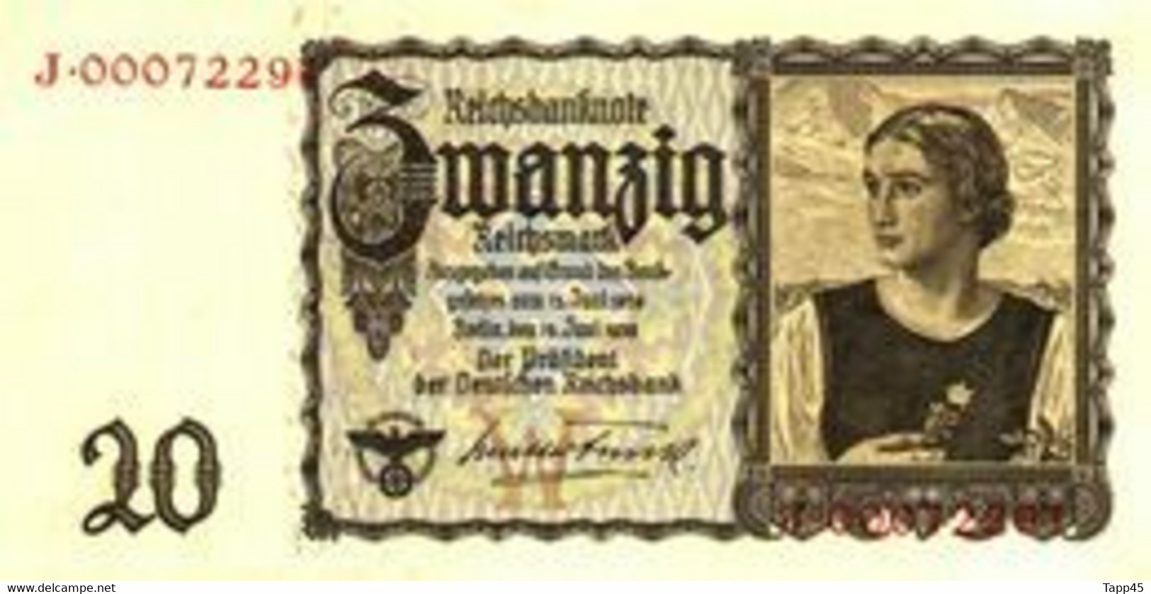 2 Billets > Allemagne  > 15 Juin 1939   20 Reichsmark > Comme Neuf / SUP  > C 04 > - 20 Reichsmark