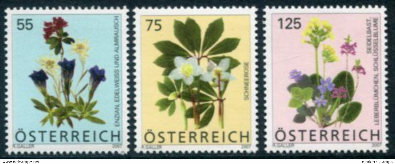 AUSTRIA  2007 Flowers Definitives MNH / **.  Michel 2631-33 - Neufs